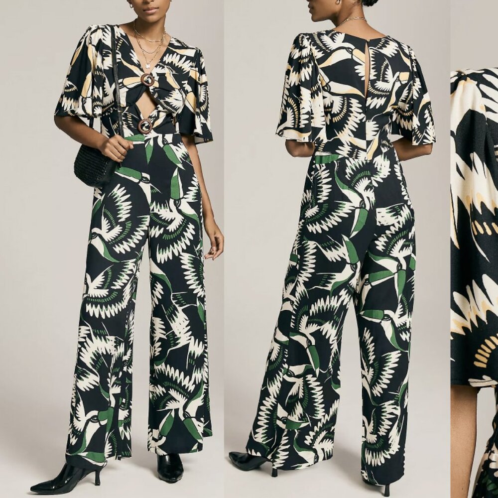 Farm Rio Toucan cutout Jumpsuit